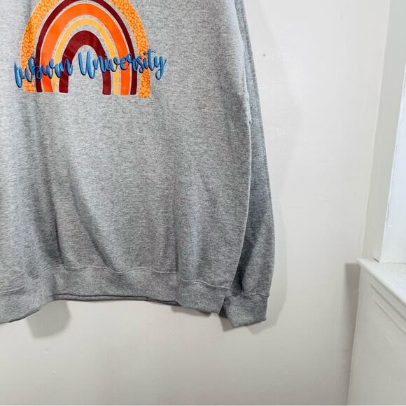 Auburn University Gray Orange Rainbow Crewneck Pullover Sweatshirt Large - Picture 2 of 6